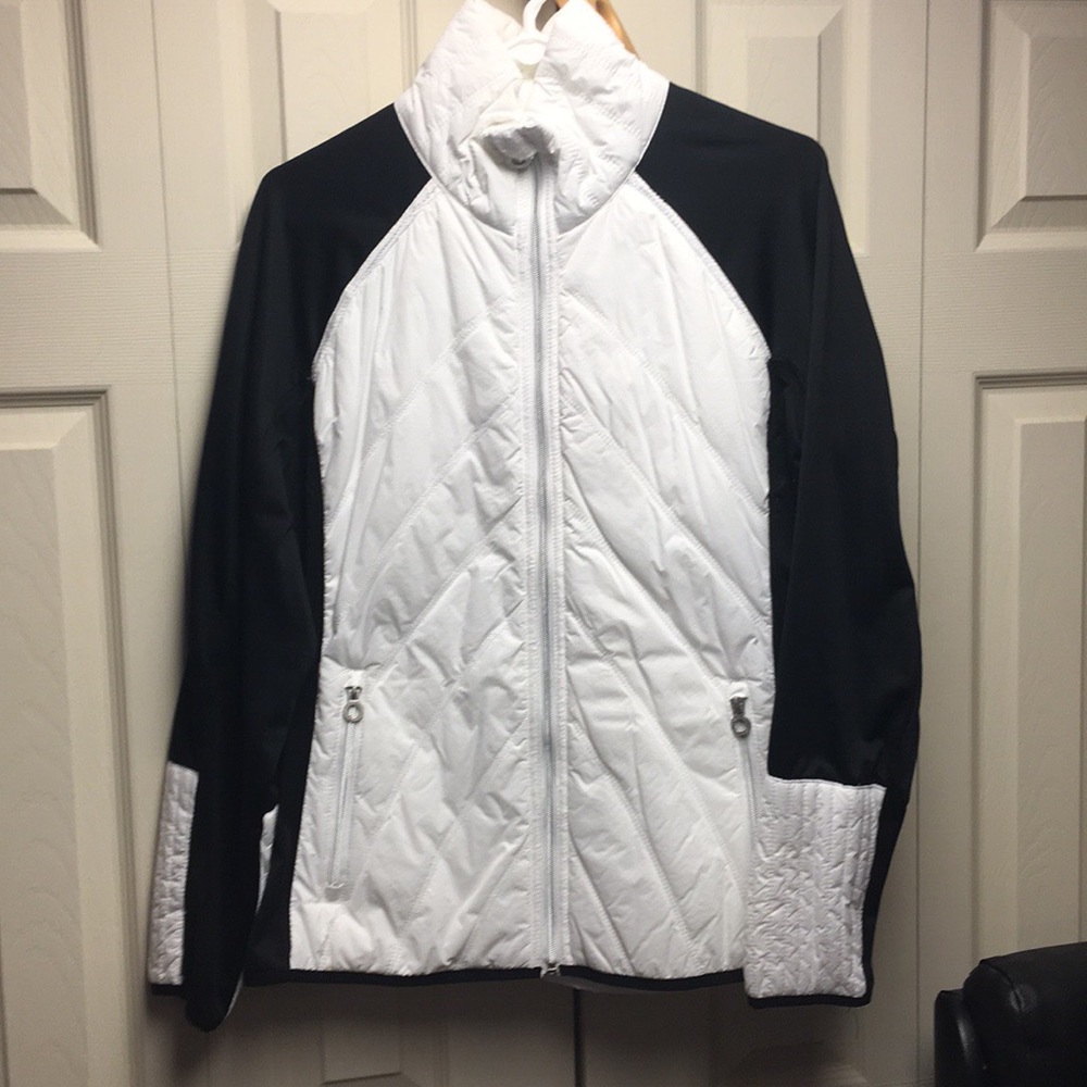 XL Calvin Klein black & white runners jacket NWOT